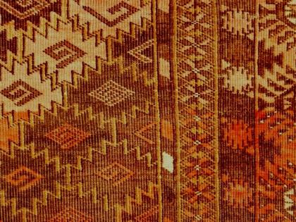 Nomadenteppich Turkestan 198x162 um 1800 (T090)