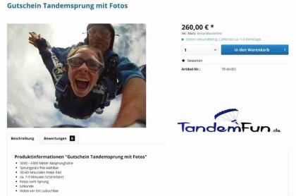 Fallschirmspringen Geschenk Gutschein Tandemsprung Bayern, Amberg, Schwandorf, R