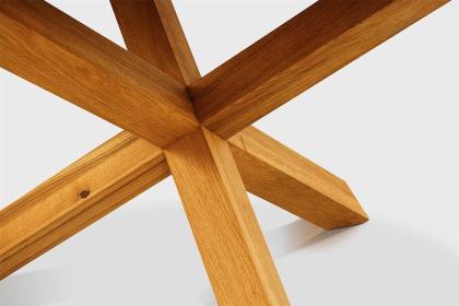 COLIN EICHENTISCH COUCHTISCH RUNDE TISCHPLATTE LACKIERT MASSIVHOLZ 120x120x75cm 