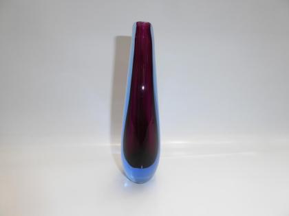 Murano Glas-Vase 60-er Jahre, Sommerso, Flavio Poli Ära, blau rot