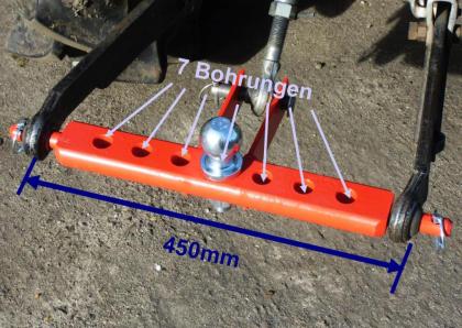 Anhängerkupplung für Kleintraktor Kubota, Iseki, usw. Ackerschiene