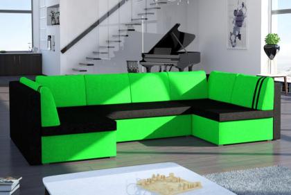 Sofa Couch Ecksofa Eckcouch Schlaffunktion Bettkasten - SILVIO