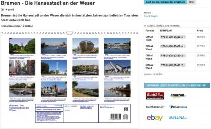 Wandkalender Kalender2021 Bremen - Die Hansestadt an der Weser