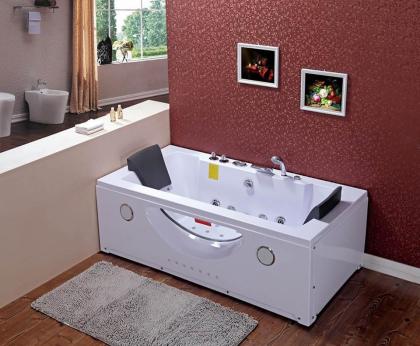 Badewanne Whirlpool Jacuzzi 32xDüsen LED Rechteckig 180x90x62cm