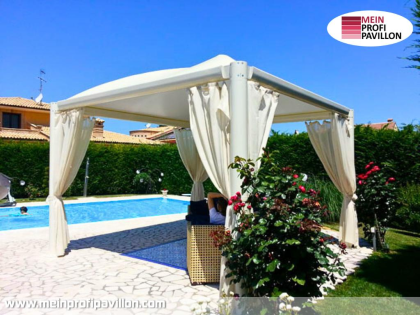 Pavillon 5x5 Überdachung Pagodenzelt Pvc Terrassendach Pergola Terrasse Restaura