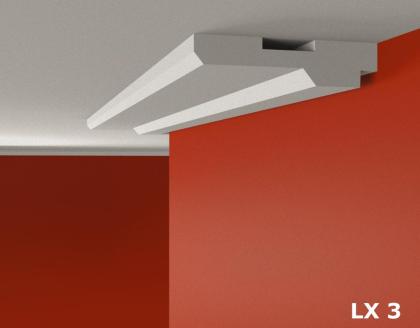 LX Stuckprofil Lichtprofile Dekor Dekorleiste Leisten Element Design 140mmx35mm 