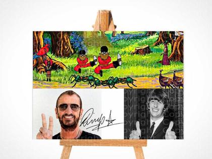 RINGO STARR. Kunstwerk mit Rahmen! NEU! Souvenir. Geschenk. Beatles.