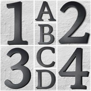 Hausnummer Aluminiumguss in 3D Design Graphit 200 mm