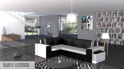 Sofa Couch Ecksofa Eckcouch Schlaffunktion Bettkasten - ISOLA
