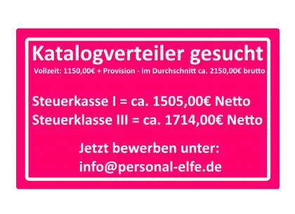 Katalogverteiler m/ w/ d - persönliche Übergabe in Vollzeit gesucht