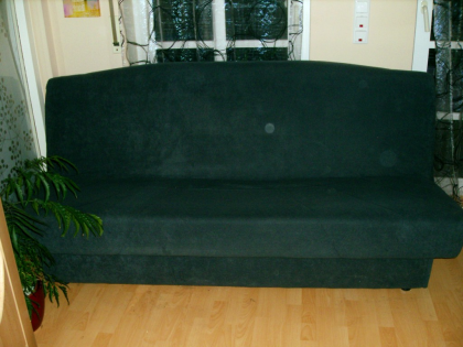 Schlaf- Klappsofa mit Bettkasten in Anthrazit