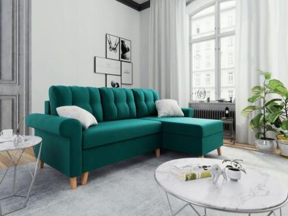 Sofa Couch Oslo Schlafsofa Ecksofa ausziehbar mit Schlaffunktion mit Kissen