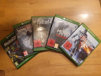 XBOX One Spiele FSK 18 Metro 2033 Fallout 4 Battlefield 4 Rise of Tomb Raider Mo