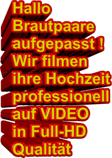 NUR 600 EURO KOSTET EIN PROF. HOCHZEITSVIDEOFILM IN HD-Qualität