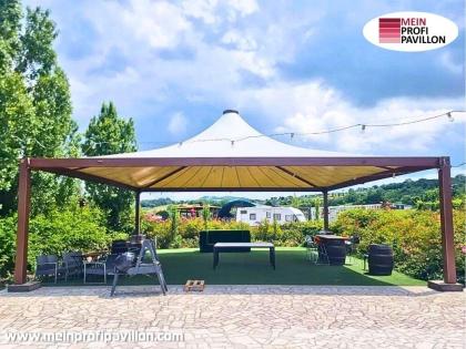 Pavillon 14x14 Überdachung Pagodenzelt Festzelt Pvc Terrassendach Pergola Terras