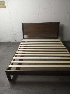 Bett Voll Holz Farbe Braun 160 x 200 cm mit Lattenrost