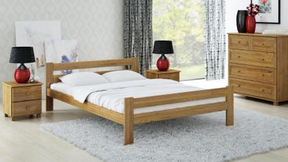 HOLZBETT AUS KIEFERNHOLZ EHB04 120x200 EICHENFARBIG MIT LATTENROST