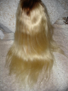 T-Part Lace Wig ECHTHAARPerücke Hellblond #613 dunkles Rooting, Makel