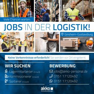 Jobs in der Logistik in Ginsheim-Gustavsburg!