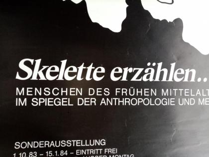 1983 Münster Ausstellungs Plakat Anthropologie 3 Skulls