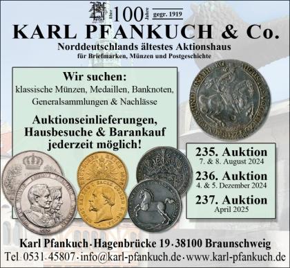 Karl Pfankuch & Co. Auktions- und Handelshaus für Münzen und Briefmarken