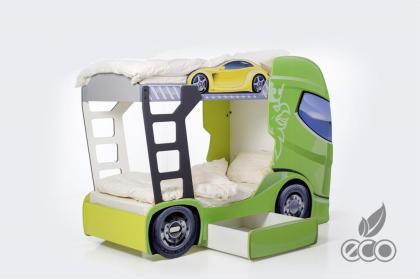 Babybett Kinderbett Jugendbett Autobett Holz Bett 3 FARBEN Truck+2 245/ 93 cm