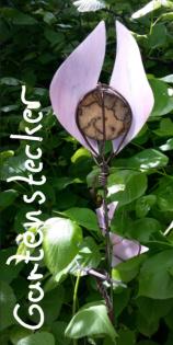 Deko/Gartenstele/Stecker aus Glas und Holz im Drachenshop Mülheim_Essen_Oberhaus