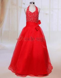 Satin Prinzessin Jugendweihekleid mit Gürtel - Mode-top