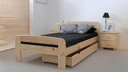 Holzbett mit Lattenrost KBD 02 90x200 mit Schaumstoffmatratze