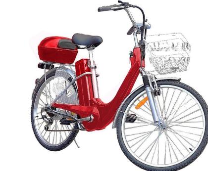 Elektrofahrrad Fahrrad E-Bike Rot Elektro Motor Alu Pedelec 26