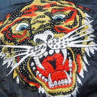 ED HARDY Jeanshemd TIGER STRASS stark reduziert