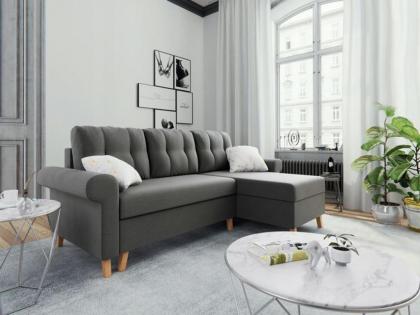 Sofa Couch Oslo Schlafsofa Ecksofa ausziehbar mit Schlaffunktion mit Kissen