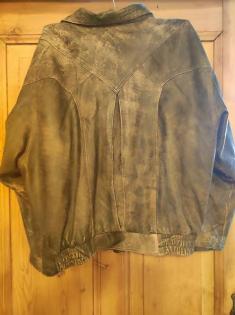 Lederjacke Vintage Bikerjacke von Maddox in Braun Größe 56