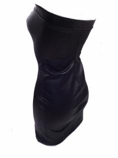 Leder Kleid schwarz mit Reißverschluss! Gr. 34-36 Länge ca.70cm
