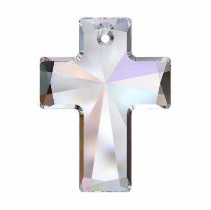 Eleganter Kreuz-Anhänger - funkelt in den Farbnuancen der Aurora borealis!