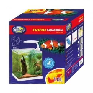 Nano Aquarium Set 10 Liter mit LED in weiss für Garnelen Krebse und Zwergbärblin