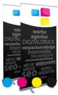 Premium Roll-Up Bannerdisplay zum Beispiel 60 cm x 200 cm