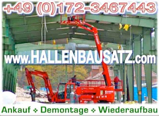 Suche gebrauchte demontierbare Stahlhalle Lagerhalle Werkstatthalle