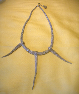 Extravagantes, elegantes Collier aus gestricktem Silber 925