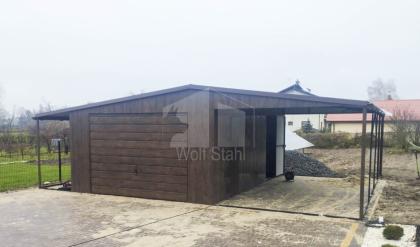 Blechgarage 4x6m + 2x Überdachung Carport und Garage Hohe Qualität GP253