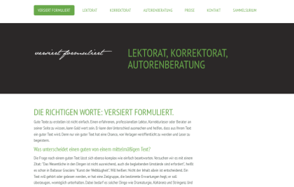 Versiert formuliert - Lektorat, Korrektorat, Autorenberatung vom Profi