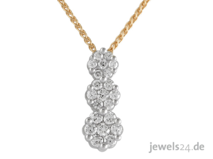Diamantschmuck, Halsschmuck, Collier, Halskette mit Anhänger, Diamanten, Gold gü