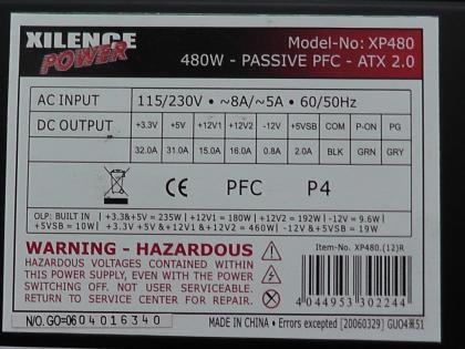 Xilence RedWing Series - PC Gamer ATX Netzteil 480 Watt - SATA PCI-E - Farbe Sch