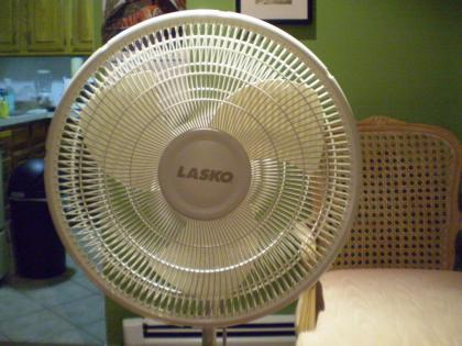 LASKO 16? WHITE OSCILLATING STAND FAN #2520 3-SPEED LIGHTLY USED LIGHTWEIGHT