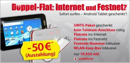 TOP Aktion bei www.DSLundMobilfunk.de: Vodafone UMTS Paket+Hyundai Android Table