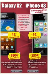 Smartphones mit Vertrag und Barauszahlung