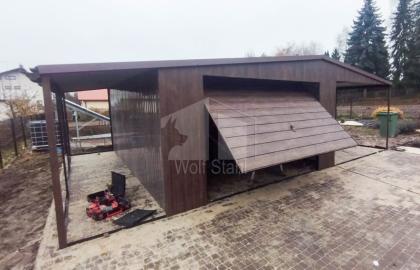 Blechgarage 4x6m + 2x Überdachung Carport und Garage Hohe Qualität GP253