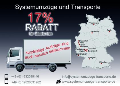 Günstige und Professioneller Umzüge, Transporte auch kurzfristig 