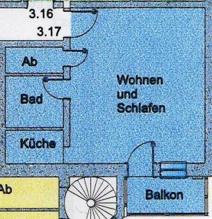  frisch renovierte   GROßE 1,5 Zi-Wohnung