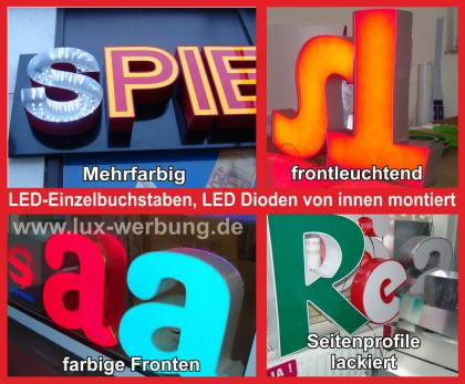 Außenwerbung Leuchtreklame beleuchtete Schriftzüge 3D LED Einzelbuchstaben Leuch